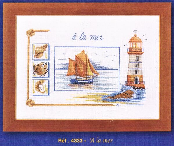 à la mer kit aux points comptés 30x40cm Aida 7 de Marie Coeur 4333