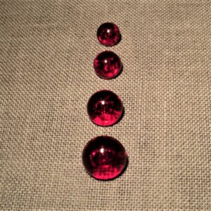 Bouton demi boule 11mm/12mm/15mm/17mm rouge transparent à pied