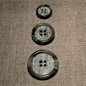 Bouton trench gris 15/20/25mm, manteau 4-trous