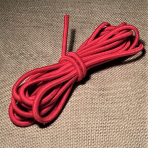 Elastique à chapeau 3mm Rouge, élastique cordon rond rouge 2 mètres