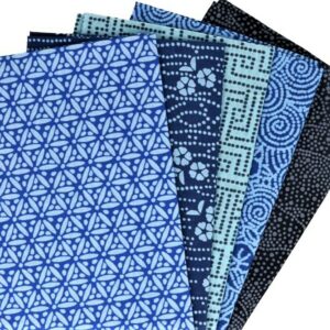 5 pièces Patchwork tissu bleu, 50x57cm, 100% coton mixtes coupon pour Loisir Créatifs