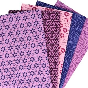 5 pièces Patchwork tissu mauve rose, 50x57cm, 100% coton mixtes coupon pour Loisir Créatifs