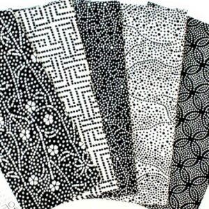 5 piéces Patchwork tissu noir, 50x57cm, 100% coton mixtes coupon pour Loisir Créatifs