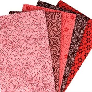 5 pièces Patchwork tissu rouge rose, 50x57cm, 100% coton mixtes coupon pour Loisir Créatifs