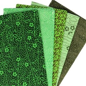 5 pièces Patchwork tissu vert, 50x57cm, 100% coton mixtes coupon pour Loisir Créatifs