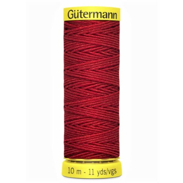 Fil élastique rouge lastex Gütermann 10m (bobine) pour les fronces et smocks