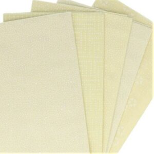 5 pièces Patchwork tissu écru, jaune pâle 50x57cm, 100% coton mixtes coupon pour Loisir Créatifs