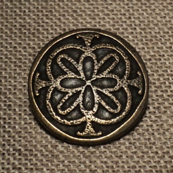 Bouton métal 23mm bronze Gothique, Celtique, folklorique médiéval, blazer, robe, manteau