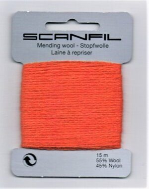 Laine à repriser orange vif, 15m, laine et nylon