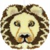 Décoration murale en point noué 33x36cm, kit créatif complet soudan "la tête de lion"