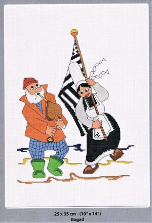 Broderie Bagad Breton-mam'goudig 25x35cm Aida 7 de Marie Coeur 5005 point croix, point compté