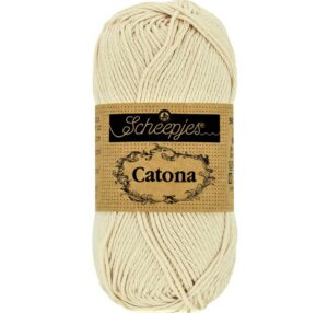 Catona ECRU fil coton à tricoter, crocheter 50g pour les amigurumis, vestes, pulls, foulard Scheepjes
