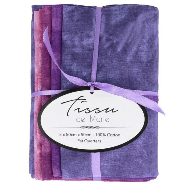 5 pièces Patchwork tissu mauve violet uni 50x50cm, 100% coton mixtes coupon pour Loisir Créatifs