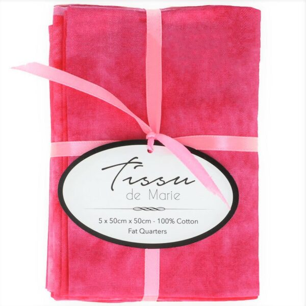 5 pièces Patchwork tissu rose fuchsia uni 50x50cm, 100% coton mixtes coupon pour Loisir Créatifs