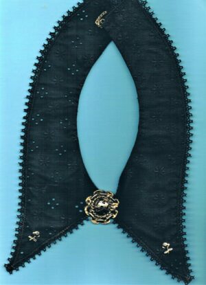 Col en broderie anglaise et dentelle guipure noir 42cm ajustable collier dentelle avec déco