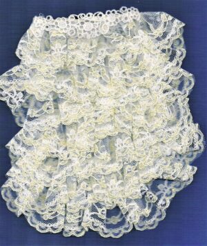 Jabot en dentelle femme/homme blanc avec une touche d'or amovible