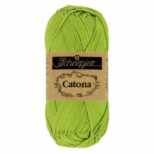 Catona Vert kiwi fil coton à tricoter, crocheter 50g pour les amigurumis, vestes, pulls, foulard Scheepjes 205