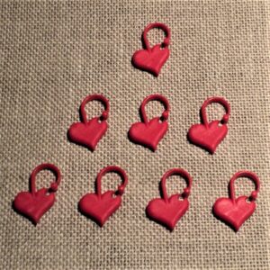 Marqueur mailles, marqueur tricot, anneau marqueur cœurs rouges 8 pièces