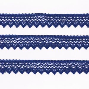 Ruban dentelle crochet coton bleu marine 30mm, dentelle couture au mètre pour les jupes, robes, chemises et home-décoration