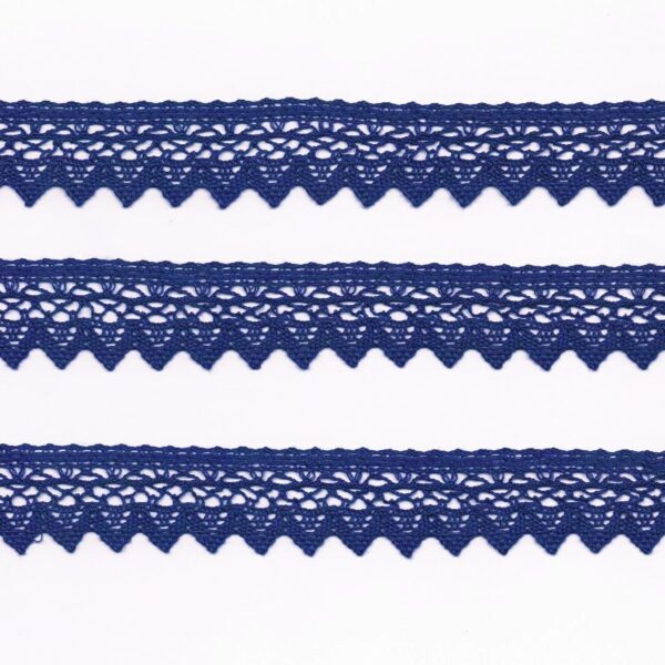 Ruban dentelle crochet coton bleu marine 30mm, dentelle couture au mètre pour les jupes, robes, chemises et home-décoration