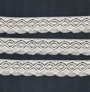 Ruban dentelle écru 32mm crochet fine 100% coton