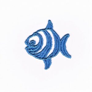 écusson Dentelle brodé poisson bleu à coudre 4.8 x 4.5 cm