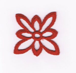 écusson brodé fleur flower power bordeaux à coudre 5.0 x 5.0cm
