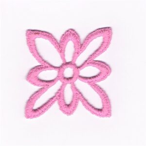 écusson brodé fleur flower power rose bonbon à coudre 5.0 x 5.0cm