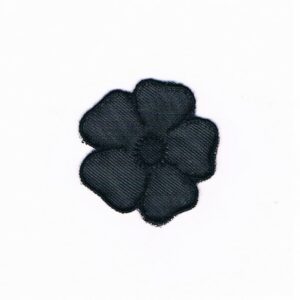 écusson en tulle fleur noir à coudre 4.0 x 4.0 cm