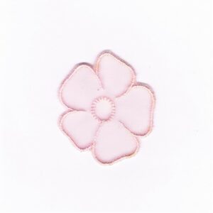 écusson en tulle fleur rose clair à coudre 4.5 x 4.5 cm