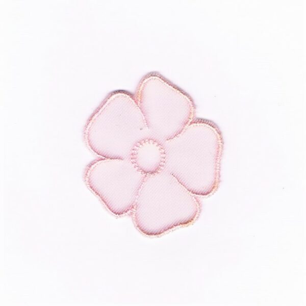 écusson en tulle fleur rose clair à coudre 4.5 x 4.5 cm