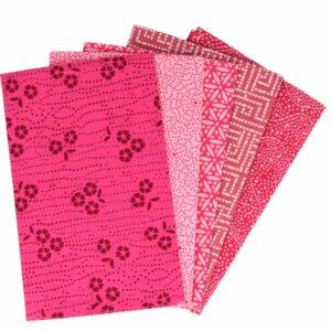 5 pièces Patchwork tissu fuchsia rose, 50x57cm, 100% coton mixtes coupon pour Loisir Créatifs
