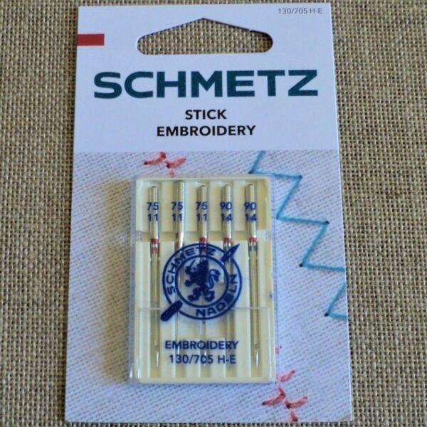 Schmetz Aiguilles à Broder nr. 75/90 universal Embroidery pour une brodeuse 130/705 H-E