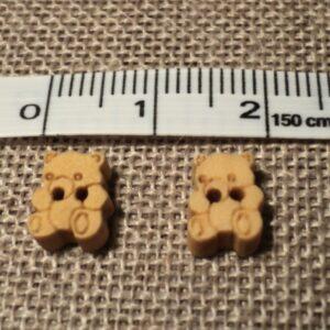 Mini bouton spécialement pour les vêtements de poupée ours bois 6mm 2-trous, très petit Bouton bois naturel