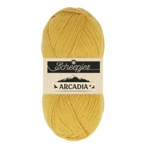 Laine Arcadia SCHEEPJES 804 Steppe ocre 75% laine vierge fil à chaussettes, pulls, écharpes et bonnets