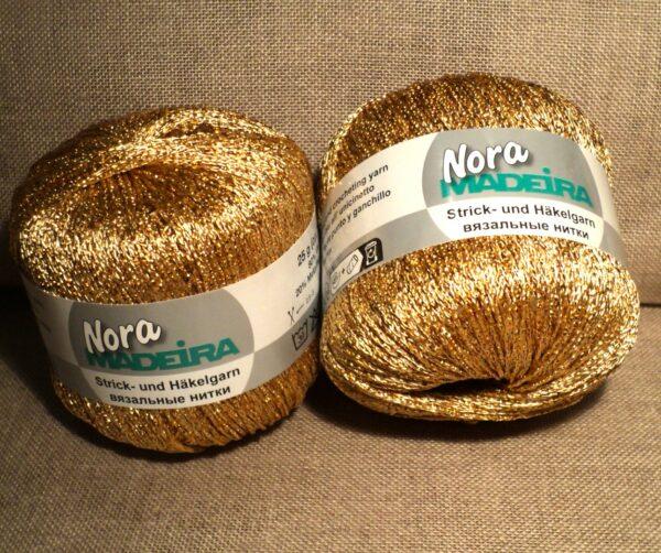Fil Lurex Doré à tricoter, à crocheter, à broder, 25g, fil brillant lurex métallique Madeira Nora