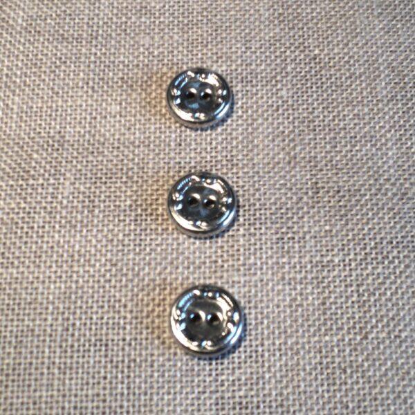 Bouton jeans métal argenté 12mm 2-trous, bouton chemise, button down – Image 2