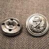 Bouton argenté avec ancre 18mm Métal, bouton à queue, bouton corsaire argenté le dos