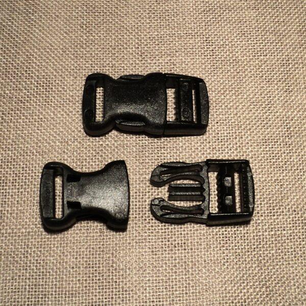 Boucle banane 15 mm noir YKK, clips banane, attache cartable