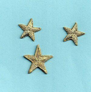 Écusson Thermocollant L'étoiles doré (3 pcs) 2.6 x 2.6 cm et 2.0 cm x 2.0 cm