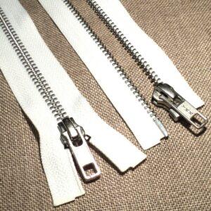 Fermeture séparable Blanc Métal argenté 25-30-35-40-45-50-55-60-65 YKK