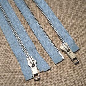 Fermeture séparable Bleu Clair Métal argenté 25-30-35-40-45-50-55-60-65 YKK