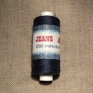 Fil spécial Jeans bleu marine 200m 100% polyester, fil à coudre machine jeans
