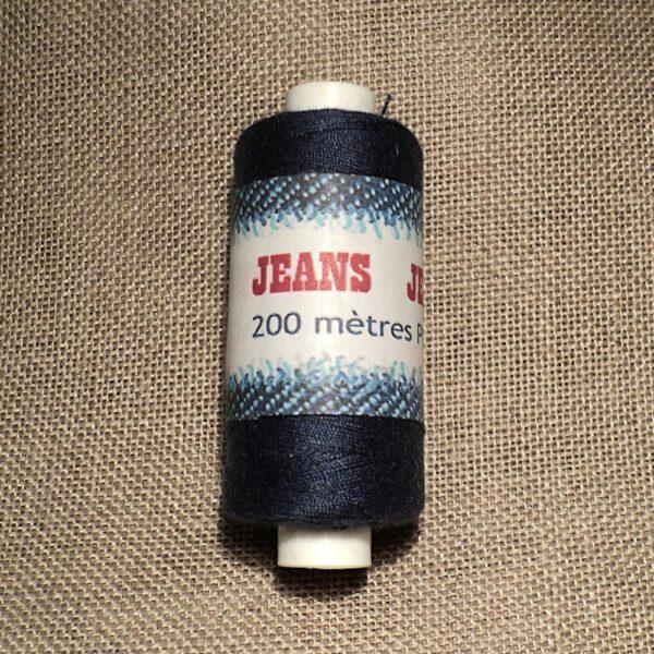 Fil spécial Jeans bleu marine 200m 100% polyester, fil à coudre machine jeans