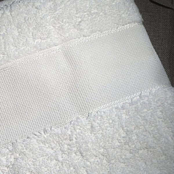 Lot de 2 serviettes éponge à broder blanc au point de croix, au point compté avec ruban aida 40x60, 60x110cm