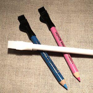 Crayons craie à marquer et brosse set de 3 couleurs rose bleu blanc