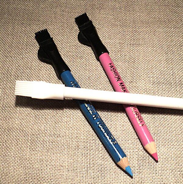 Crayons craie à marquer et brosse set de 3 couleurs rose bleu blanc