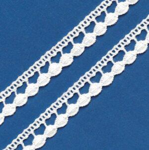 Dentelle BLANC crochet 16mm, 100% coton, ruban galon dentelle pour la couture, home-déco, poupée