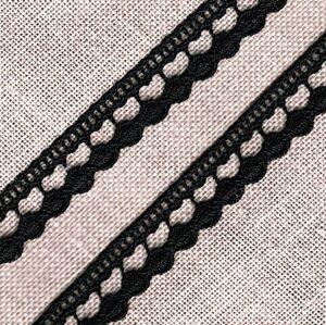 Dentelle NOIR crochet 16mm, 100% coton, ruban galon dentelle pour la couture, home-déco, poupée