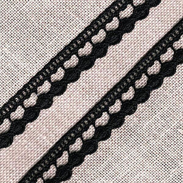 Dentelle NOIR crochet 16mm, 100% coton, ruban galon dentelle pour la couture, home-déco, poupée